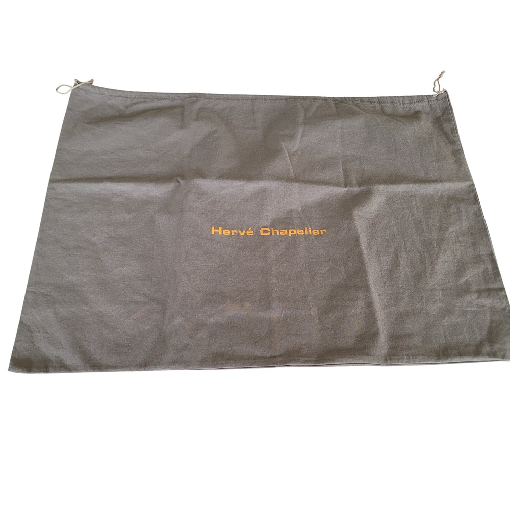 Herve Chapelier Grey Cotton Drawstring Dust Bag Large Handbag Storage Cover